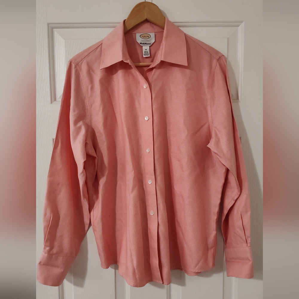 Talbots Women's Wrinkle Resistant Button Down Shirt Pink,  Size 10, 100% Cotton